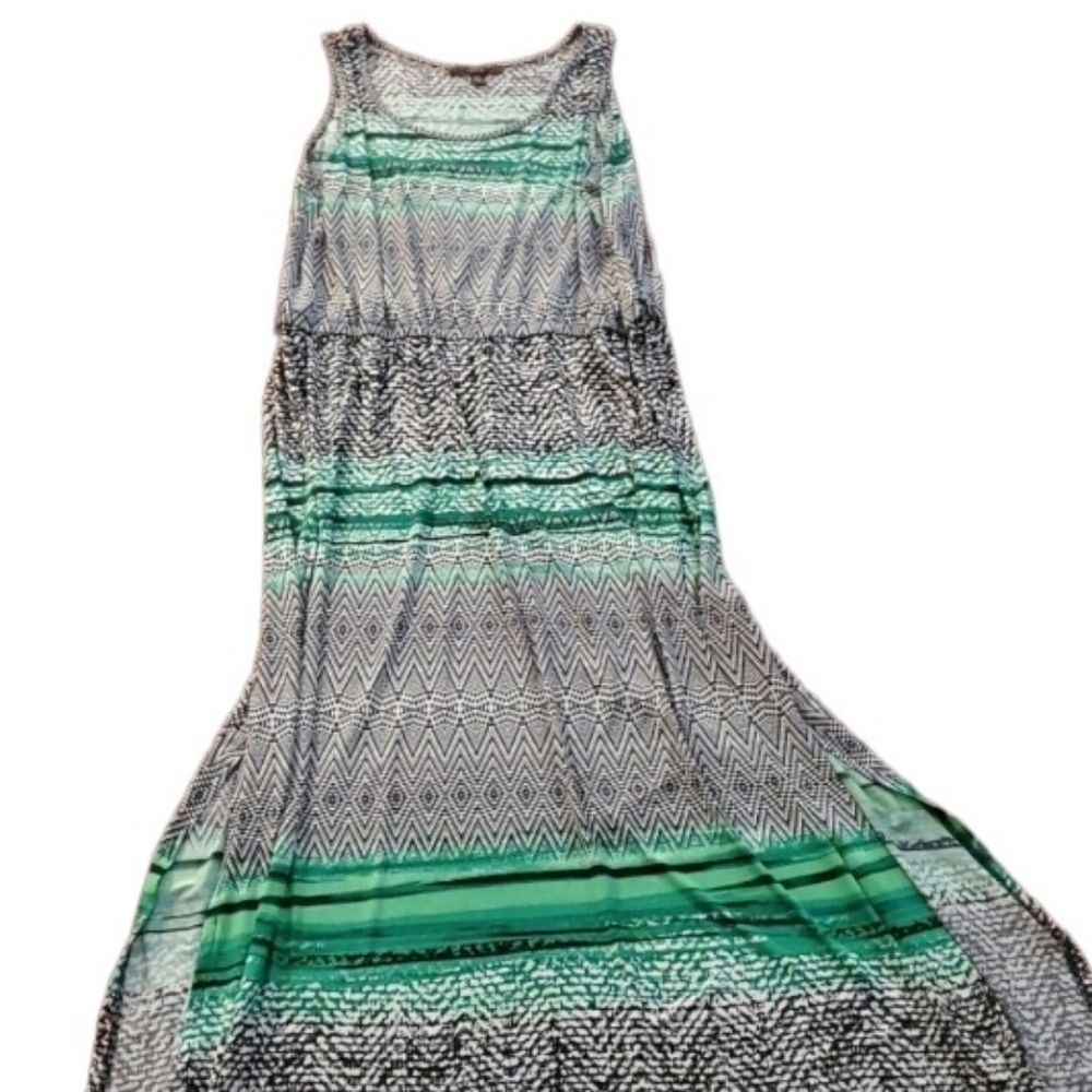 Fever Maxi Dress Size XXL Artsy Green Black Sleeveless
